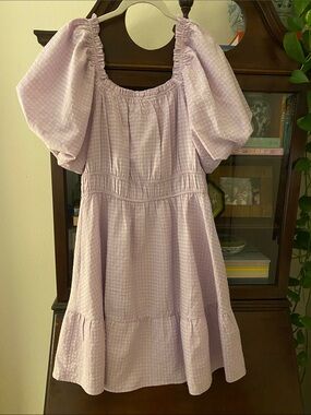 ODDY Lilac Puff-Sleeve Dress